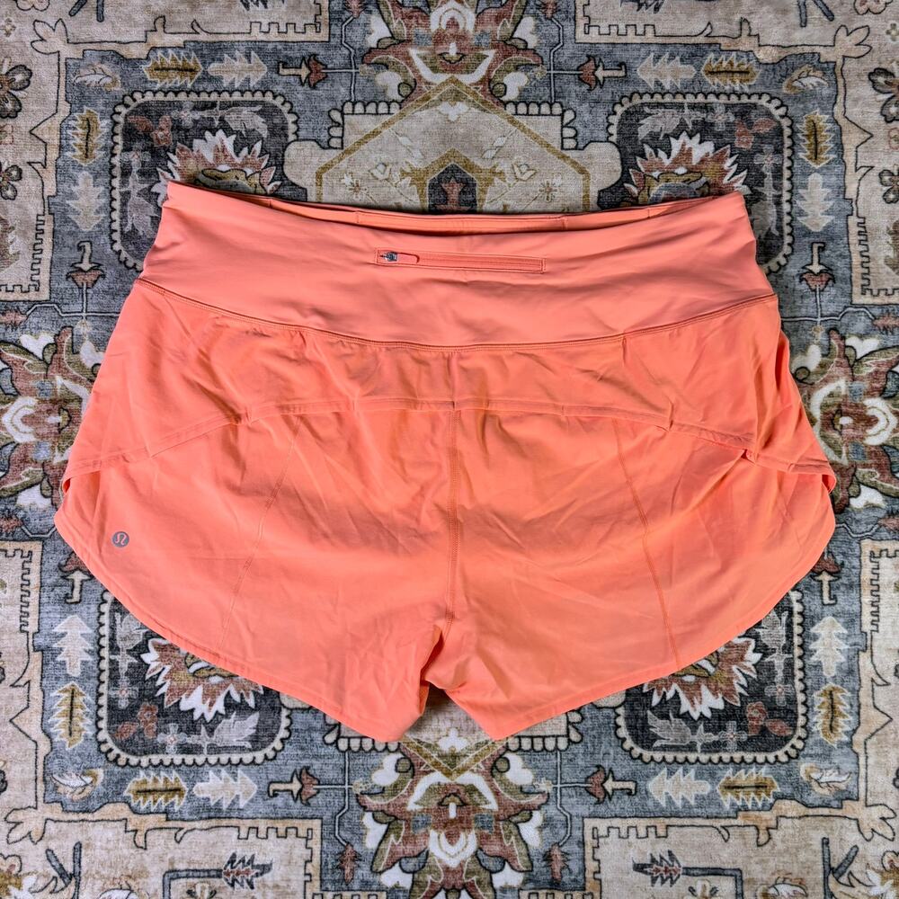 Lululemon Speed Up High Rise Lined Shorts Sunny Corral Athletic Gym Size 16